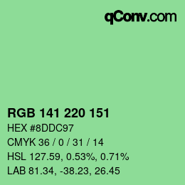 Color code: RGB 141 220 151 | qconv.com