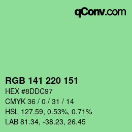 カラーコード: RGB 141 220 151 | qconv.com