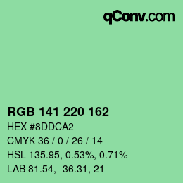 Color code: RGB 141 220 162 | qconv.com