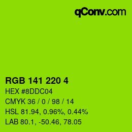 Color code: RGB 141 220 4 | qconv.com
