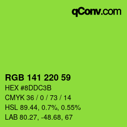 Color code: RGB 141 220 59 | qconv.com