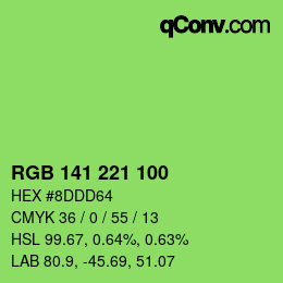 Color code: RGB 141 221 100 | qconv.com