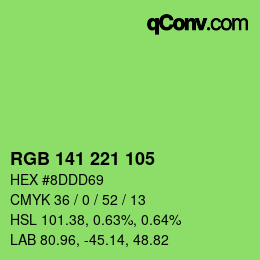 Color code: RGB 141 221 105 | qconv.com