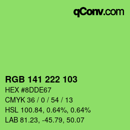 Color code: RGB 141 222 103 | qconv.com