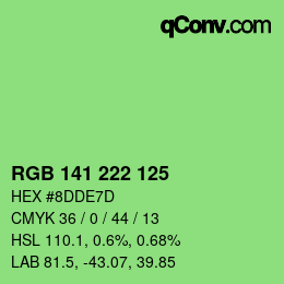Color code: RGB 141 222 125 | qconv.com