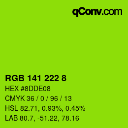 Color code: RGB 141 222 8 | qconv.com