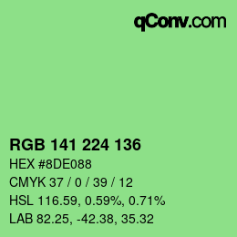 Color code: RGB 141 224 136 | qconv.com