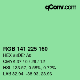 Color code: RGB 141 225 160 | qconv.com