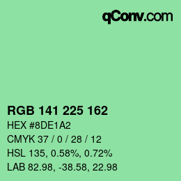 Color code: RGB 141 225 162 | qconv.com