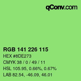 Color code: RGB 141 226 115 | qconv.com