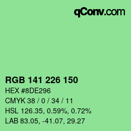 颜色代码: RGB 141 226 150 | qconv.com
