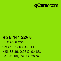 カラーコード: RGB 141 226 8 | qconv.com