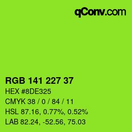 Color code: RGB 141 227 37 | qconv.com