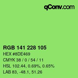 Color code: RGB 141 228 105 | qconv.com