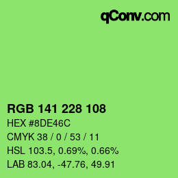 Color code: RGB 141 228 108 | qconv.com