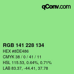 Color code: RGB 141 228 134 | qconv.com