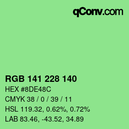 Color code: RGB 141 228 140 | qconv.com