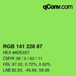 Color code: RGB 141 228 87 | qconv.com