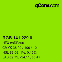 Color code: RGB 141 229 0 | qconv.com