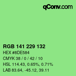 Color code: RGB 141 229 132 | qconv.com