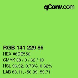 Color code: RGB 141 229 86 | qconv.com