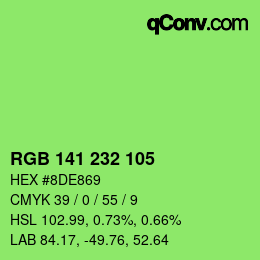 Color code: RGB 141 232 105 | qconv.com