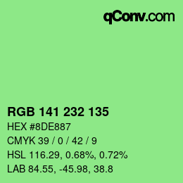 Color code: RGB 141 232 135 | qconv.com