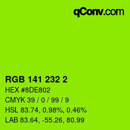 Color code: RGB 141 232 2 | qconv.com