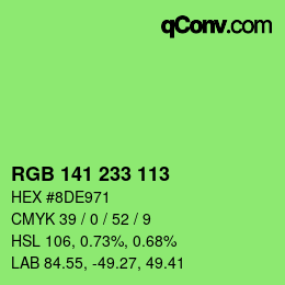 Color code: RGB 141 233 113 | qconv.com