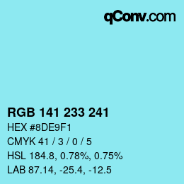 Color code: RGB 141 233 241 | qconv.com