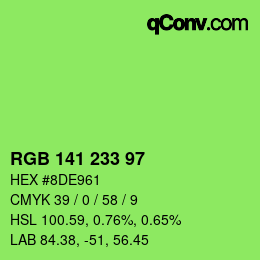 Color code: RGB 141 233 97 | qconv.com
