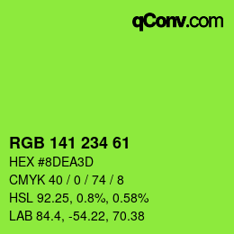 Color code: RGB 141 234 61 | qconv.com