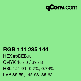 Color code: RGB 141 235 144 | qconv.com