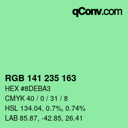 Color code: RGB 141 235 163 | qconv.com