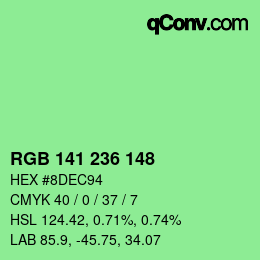 Color code: RGB 141 236 148 | qconv.com