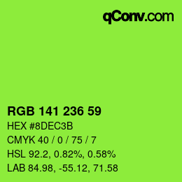 Color code: RGB 141 236 59 | qconv.com
