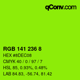 カラーコード: RGB 141 236 8 | qconv.com