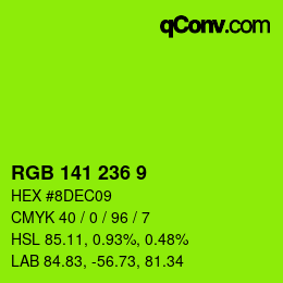 颜色代码: RGB 141 236 9 | qconv.com