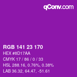 カラーコード: RGB 141 23 170 | qconv.com