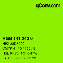 Color code: RGB 141 240 0 | qconv.com