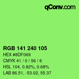 Color code: RGB 141 240 105 | qconv.com