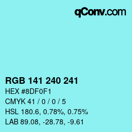 Color code: RGB 141 240 241 | qconv.com