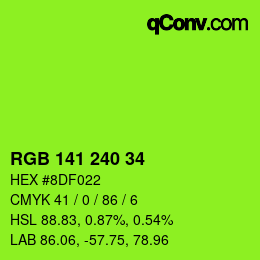 Color code: RGB 141 240 34 | qconv.com