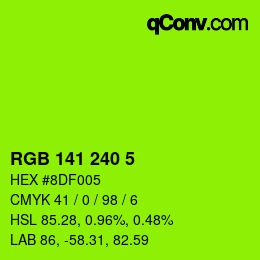 Color code: RGB 141 240 5 | qconv.com