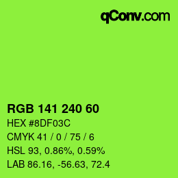 カラーコード: RGB 141 240 60 | qconv.com