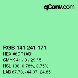 Color code: RGB 141 241 171 | qconv.com