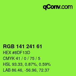 Color code: RGB 141 241 61 | qconv.com