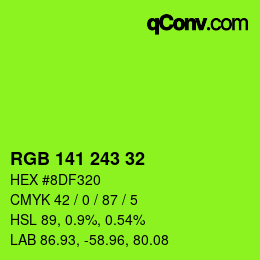 Color code: RGB 141 243 32 | qconv.com