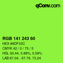カラーコード: RGB 141 243 60 | qconv.com
