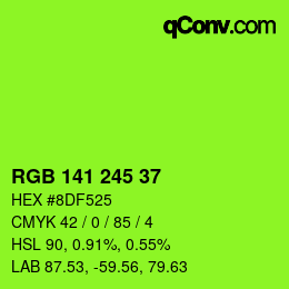 Color code: RGB 141 245 37 | qconv.com